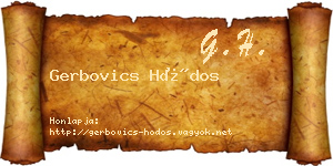 Gerbovics Hódos névjegykártya